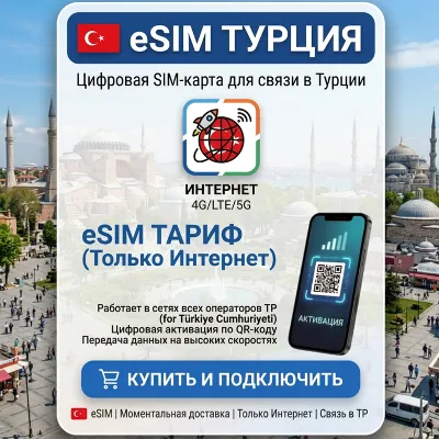 Турция eSIM Только интернет | МОМЕНТАЛЬНАЯ ДОСТАВКА - irongamers.ru