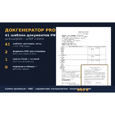 Генератор договоров, актов, счетов и УПД из Excel → PDF (Python, 41 шаблон) - irongamers.ru