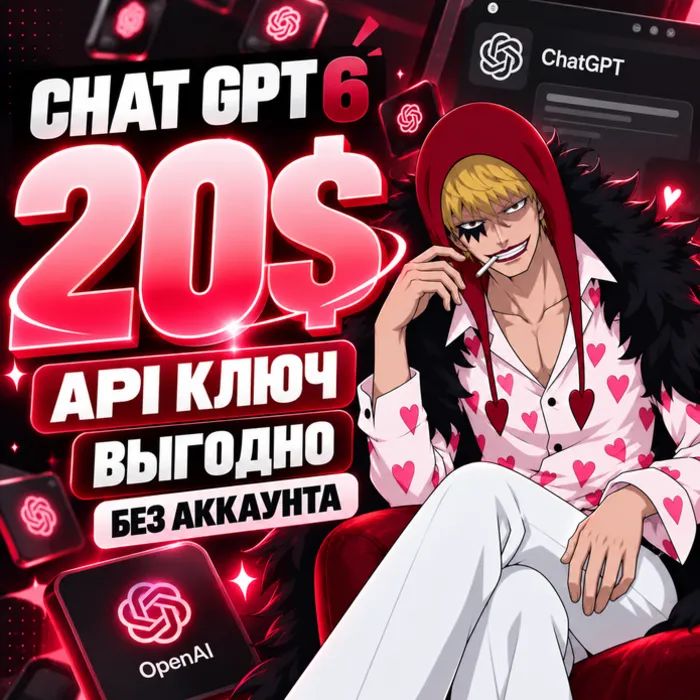 Личный API ключ Chat GPT АВТОВЫДАЧА 20$