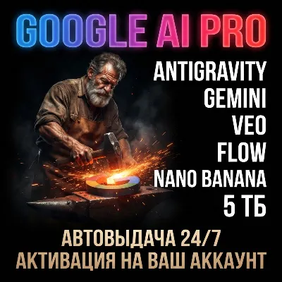 24/7 авто| GOOGLE AI PRO 6 Месяцев Antigravity, Gemini, Veo, Flow, Nano Banana, 5 ТБ - irongamers.ru