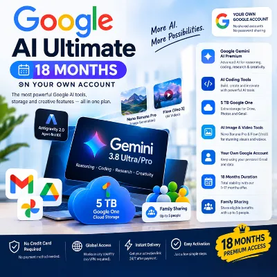 Google AI Pro 5 ТБ хранилища | Gemini 3.1 | 18 месяцев | Автовыдача | Google Flow - irongamers.ru