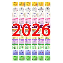 Календарные сетки на 2026 год (160 дизайнов)