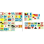 Флаги сигнальные, гюйсы (в векторе)