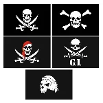 Пиратский флаг (веселый Роджер) в векторе