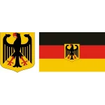 герб Германии + флаг с гербом в векторе