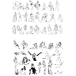 Клипарт силуэтов девушек в векторе