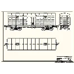 Чертёж крытого вагона в AutoCAD