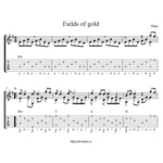 Sting - Fields Of Gold. ТАБУЛАТУРА для одной гитары