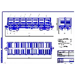 Чертех четырехосного полувагона в КОМПАС