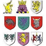 Средневековые гербы (400 клипартов)
