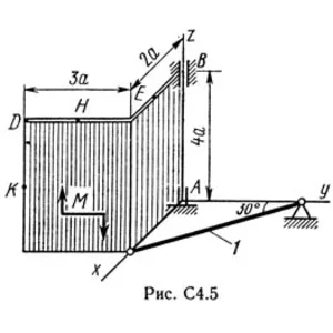 Решение задачи С4 рис 5 усл 4 (вар 54) Тарг С.М. 1989г