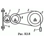 Решение задачи К2 рис 8 усл 1 (вариант 81) Тарг С.М. 89