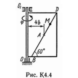 Решение задачи К4 В42(рисунок К4.4 условие 2) Тарг 89