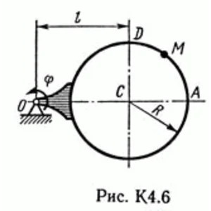 Решение задачи К4 В66 (рисунок К4.6 условие 6) Тарг 89