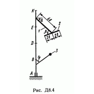 Решение задачи Д8 В42 (рис 4 усл 2) теормех Тарг 1989 г