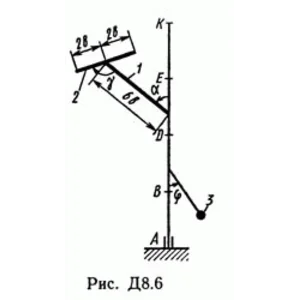 Решение задачи Д8 В61 (рис 6 усл 1) теормех Тарг 1989 г