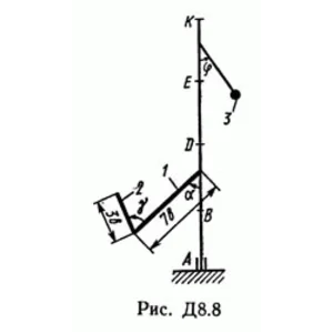 Решение задачи Д8 В81 (рис 8 усл 1) теормех Тарг 1989 г