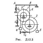 Д12 Вариант 35 (рис. 3 усл. 5) теормех Тарг С.М. 1989 г