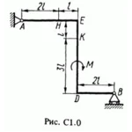 Задача С1 Вариант 01 (рис. 0 усл. 1) термех Тарг 1988 г