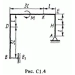 Задача С1 Вариант 43 (рис. 4 усл. 3) термех Тарг 1988 г