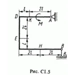 Задача С1 Вариант 54 (рис. 5 усл. 4) термех Тарг 1988 г