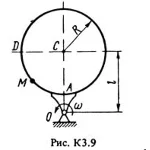 Решение задачи К3 Вариант 98 (рис. 9 усл. 8) Тарг 1988