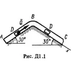 Решение  Д1 Вариант 15 (рис. 1 усл. 5) термех Тарг 1988
