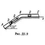 Решение  Д1 Вариант 92 (рис. 9 усл. 2) термех Тарг 1988