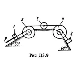 Решение задачи Д3 В90 (рис. 9 усл. 0) термех Тарг 1988