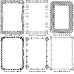 Черно-белые векторные орнаментальные рамки