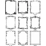 9 черно-белых векторных рамок для оформления