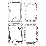 Черно-белые векторные рамочки для оформления текста, №1