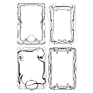 Черно-белые векторные рамочки для оформления текста, №1