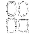 Черно-белые векторные рамочки для оформления текста, №2