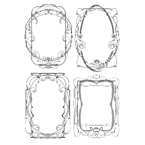 Черно-белые векторные рамочки для оформления текста, №2