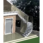 Полукруглая металлическая лестница (DWG)