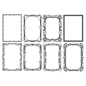 Черно-белые векторные дизайнерские рамки для текста