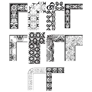 10 черно-белых векторных рамочек для текста