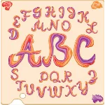 Декоративные буквы латинского алфавита из мазков краски