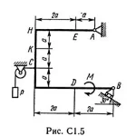 Решение С1-55 (Рисунок С1.5 условие 5 С.М. Тарг 1989 г)