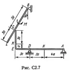Решение С2-75 (Рисунок С2.7 условие 5 С.М. Тарг 1989 г)