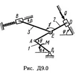 Решение Д9-01 (Рисунок Д9.0 условие 1 С.М. Тарг 1989 г)