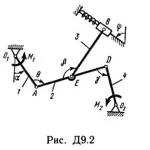 Решение Д9-28 (Рисунок Д9.2 условие 8 С.М. Тарг 1989 г)