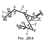 Решение Д9-82 (Рисунок Д9.8 условие 2 С.М. Тарг 1989 г)