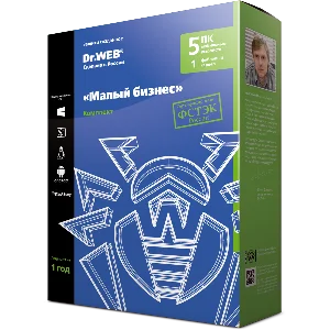 Dr.Web Малый бизнес 5 ПК 5 Моб 1 Сервер 1 Год Global