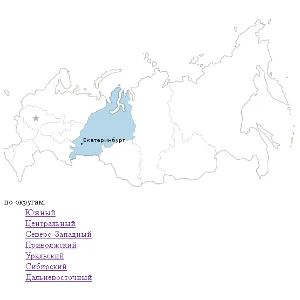 Скрипт интерактивной карты Федеральных округов России