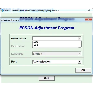 Adjustment program Epson L455, L456