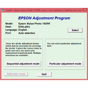 Adjustment program Epson Artisan 1430, 1430W