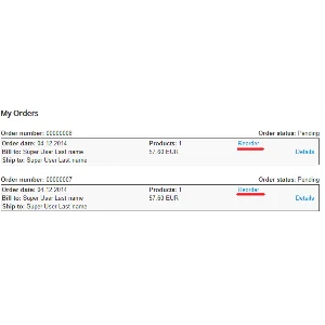 Повторный заказ для Joomshopping