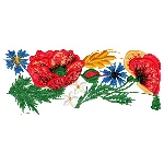 Дизайн для вышивальной машинки, цветы 80 х 200 мм.